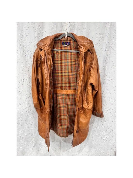 Source Unknown Jackets & Blazers - Vintage Late 80s/Early 90s Oversized Leather Duffle Coat Made In Canada Size 12